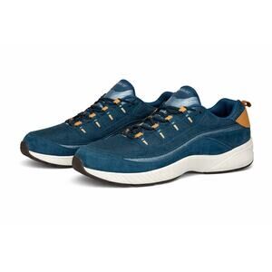 Easy Spirit Traveltime 569 Size 10W Wide Comfort Walking Shoes Blue Suede